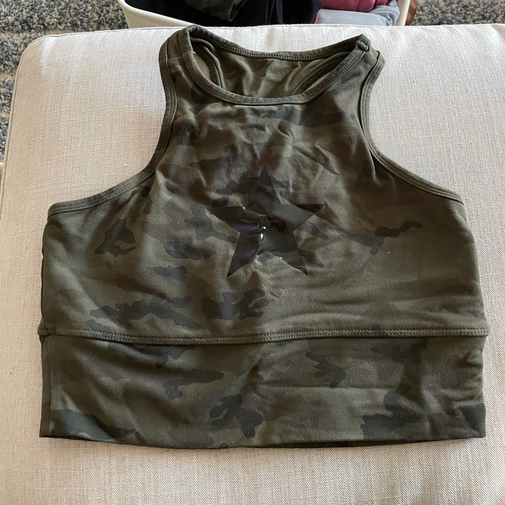 Strut This long line sports bra/top.